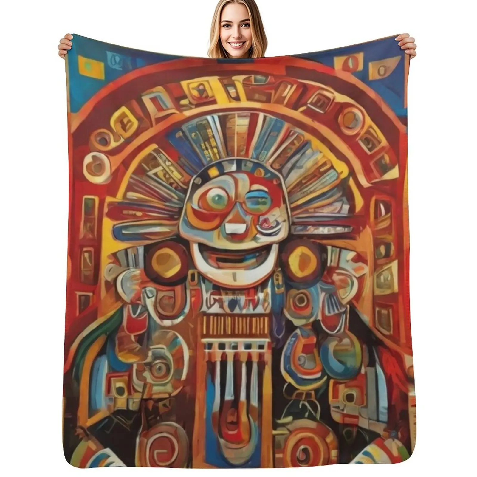 

Vibrant Treasures of Peruvian Art Throw Blanket Decorative Soft Throw Blanket for Couch Sofa
