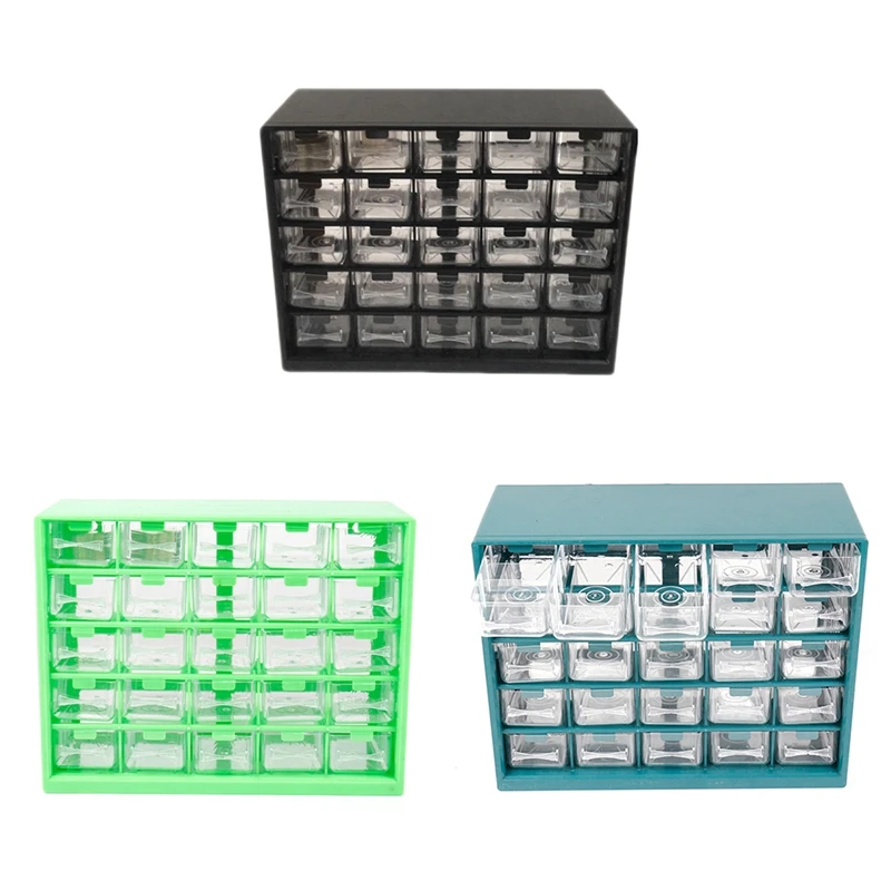 25Pc Combined Transparent Drawer Storage Cabinet Detachable Parts Box Hardware Sorting Box