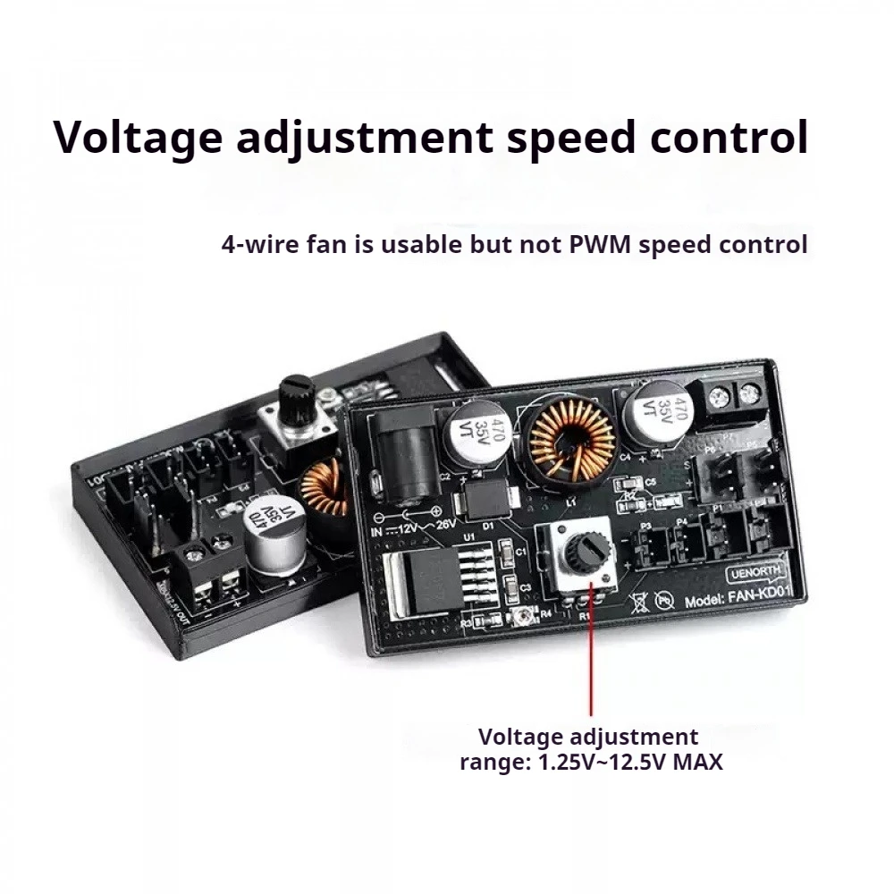 Регулятор напряжения/скорости вентилятора постоянного тока, мощное управление концентратором вентилятора, 2/3/4-линейный регулятор скорости охлаждения вентилятора, плата контроля температуры «сделай сам»