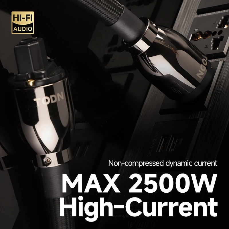 TODN-cable de alimentación HIFI OCC, cable de audio de alta gama, enchufe chapado en oro, filtro de conexión US Vseries