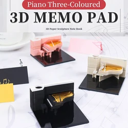 Piano Desk Calendar 2025 Calendar Memo Pad Creative Desk Calendar DIY Notes Notepad 3D Art Calendar Paper Carving Gift House