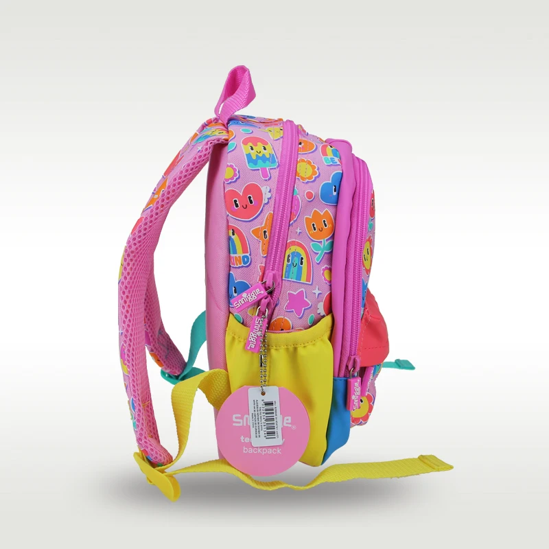 Australia original Smiggle hot-selling children's schoolbag girl pink smiley face rainbow schoolbag kindergarten backpack