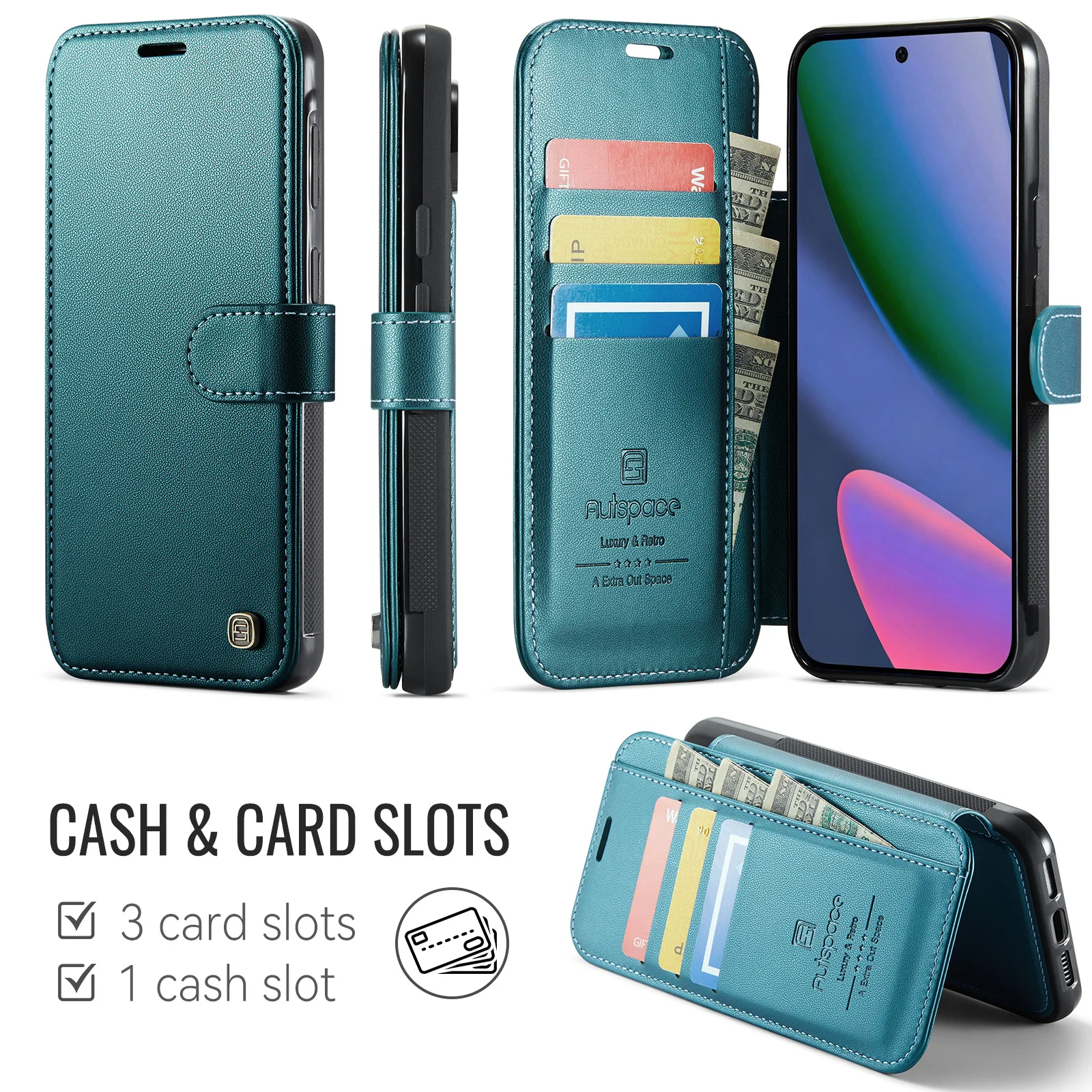 A15 For Google Pixel 11 11Pro 11ProXL Luxury Wallet Case RFID Blocking Card Holder Magnetic Buckle Stand Shockproof Phone Cover
