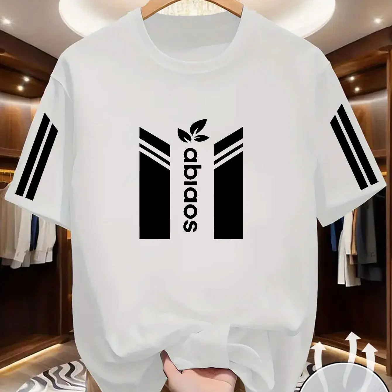 

2026 New Summer Luxury Men's Fashion Leopard Print T-shirt Crewneck Casual Trend Y2K High-end High Quality Fitness Sport T-shirt