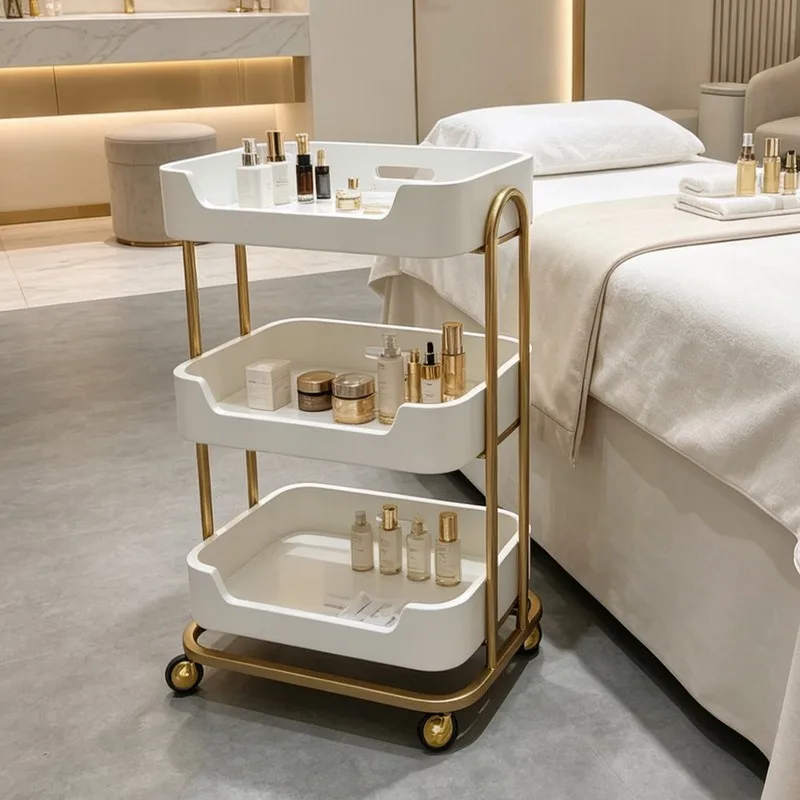 Beauty salon Solid wood trolley Tools trolley Nail art Hair Skin management New Chinese style