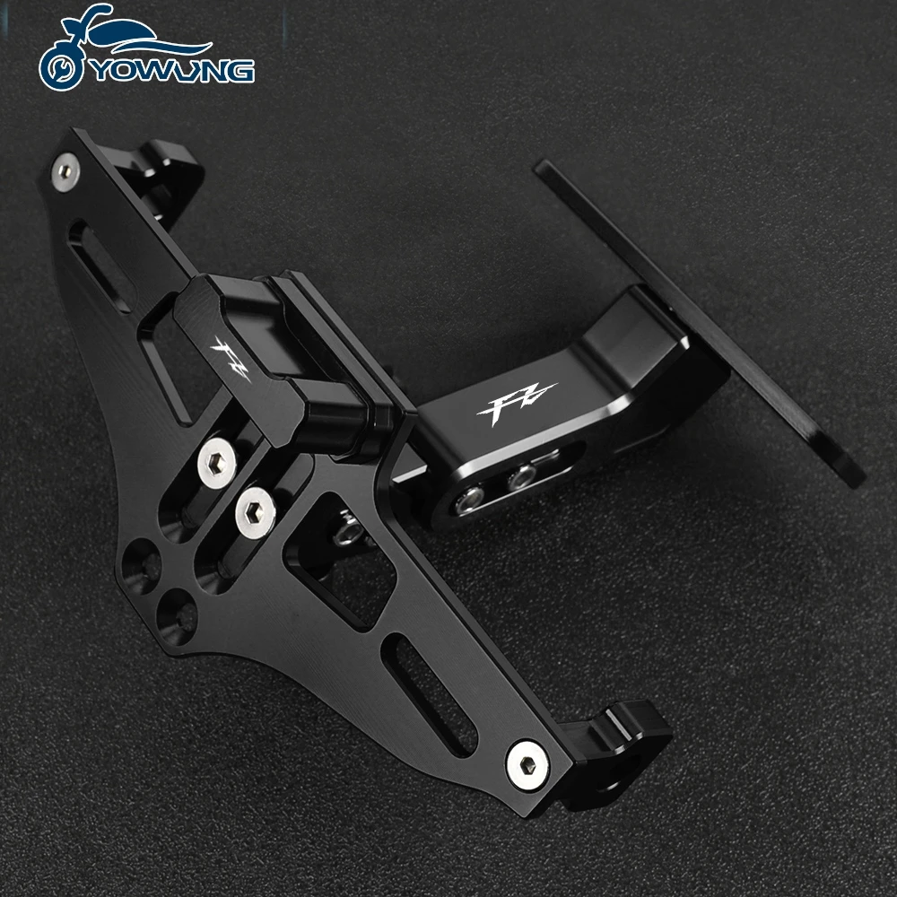 For Yamaha FZ 1 2 6 8 09 10 25 FZ25 FZ6 FZ600 FZ400 FZ16 FZ1 Adjustable CNC Aluminum Bracket License Plate Holder LED Light