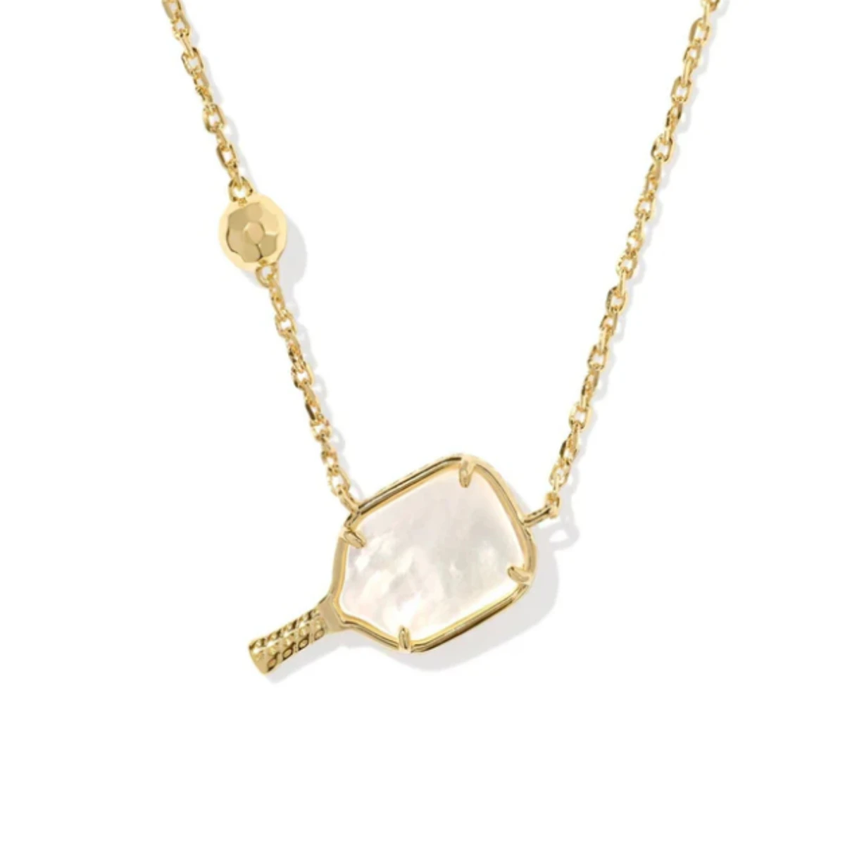 Sports style tennis racket, minimalist mirror, white shell necklace, shell pendant, gold-plated color preservation