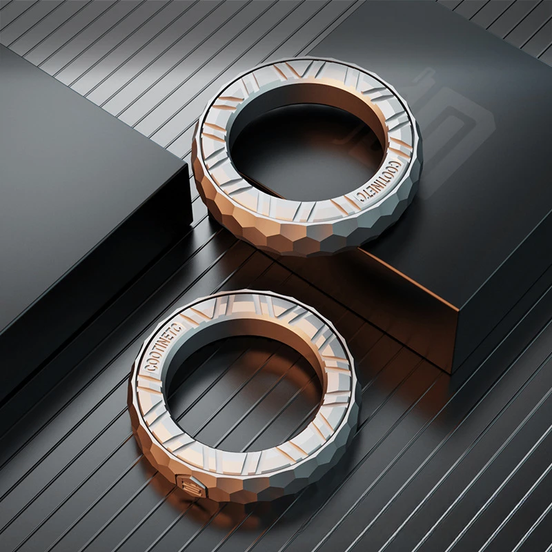 Rueda de trinquete, anillo de párrafo, tarjeta de empuje magnética, deslizador mecánico giratorio EDC, Metal, alivia el estrés, juguete antiestresse