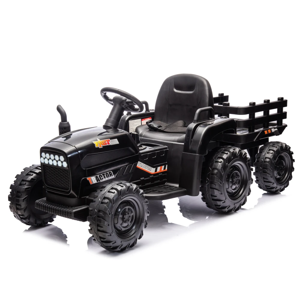 Ride on Tractor with Trailer,24V Battery Powered Electric Tractor Toy, 200w*2motor 1.86-4.97MPH/Remote Control,electric Car