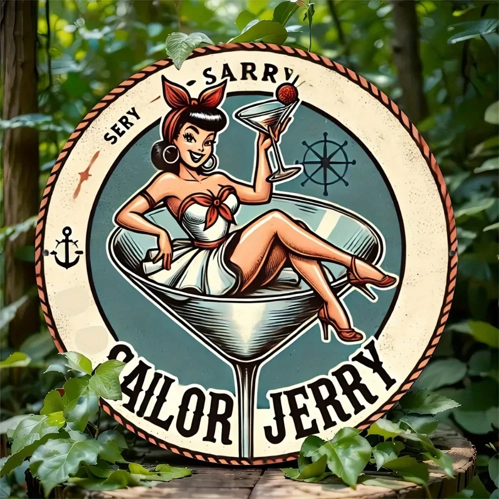 لافتة Sailor Jerry Spiced Rum Tin - طراز قديم، مثالية لغرفة النوم والمطبخ وديكور غرفة الطعام |   هدية عائلية فريدة
