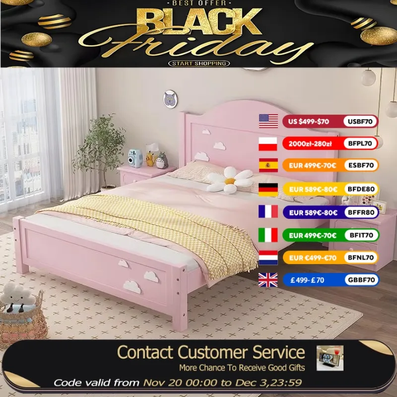 

Nordic Decoration Kids Bed Full Size Headboard Single Bedroom Baby Bed Princess Modern Style Lit Pour Enfants Kids Furniture