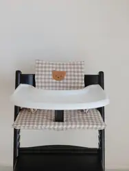 2024 Checkered Cotton Dining Chair Cushion Children's Baby Backrest Chair Cushion Universal Cushion Chair Cushion