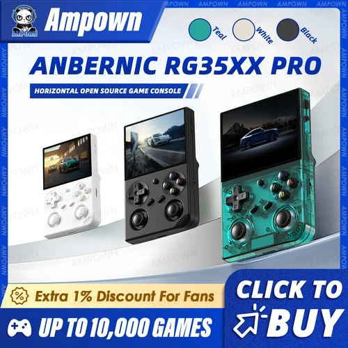 Consolas de videojuegos ANBERNIC RG35XX PRO, pantalla IPS de 3,5 pulgadas, salida de TV, descargador RixelHK, reproductores de juegos portátiles en Streaming, regalos para niños