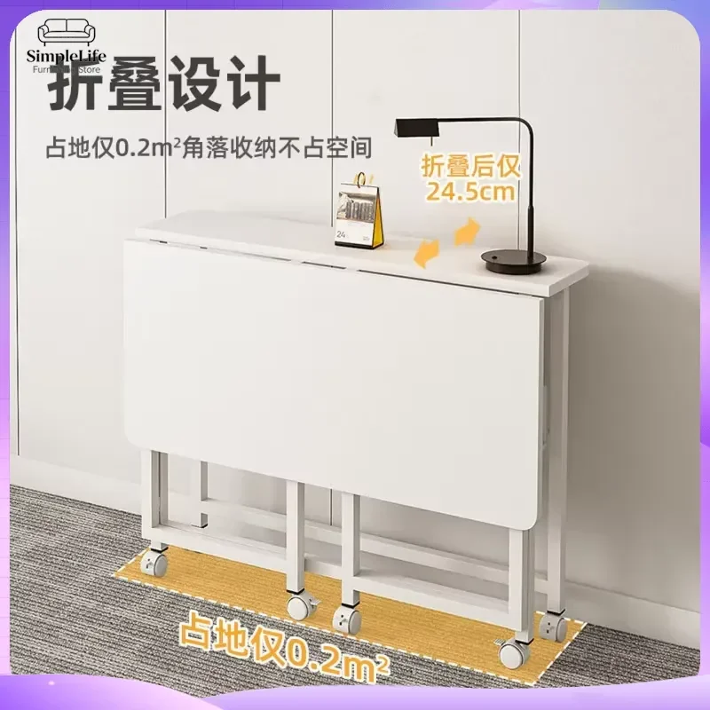 Small Folding Computer Desk for Home Office Space Saving Adjustable Height Study Table Portable Laptop Desk Minimalist