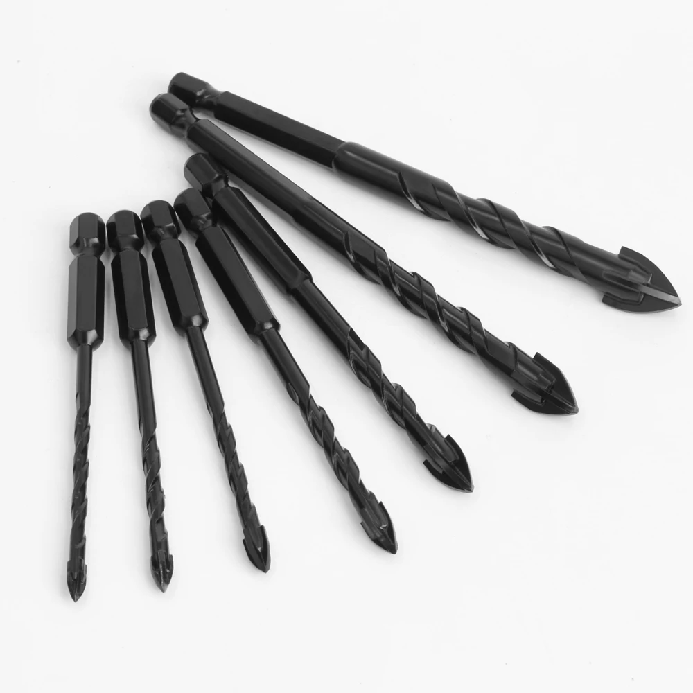 AURWOF 1PC Multifunctional Glass Bit Hexagonal Cross Thread Bit For Ceramic Tile Concrete Glass Marble 3mm to 16mm SJ0503BK