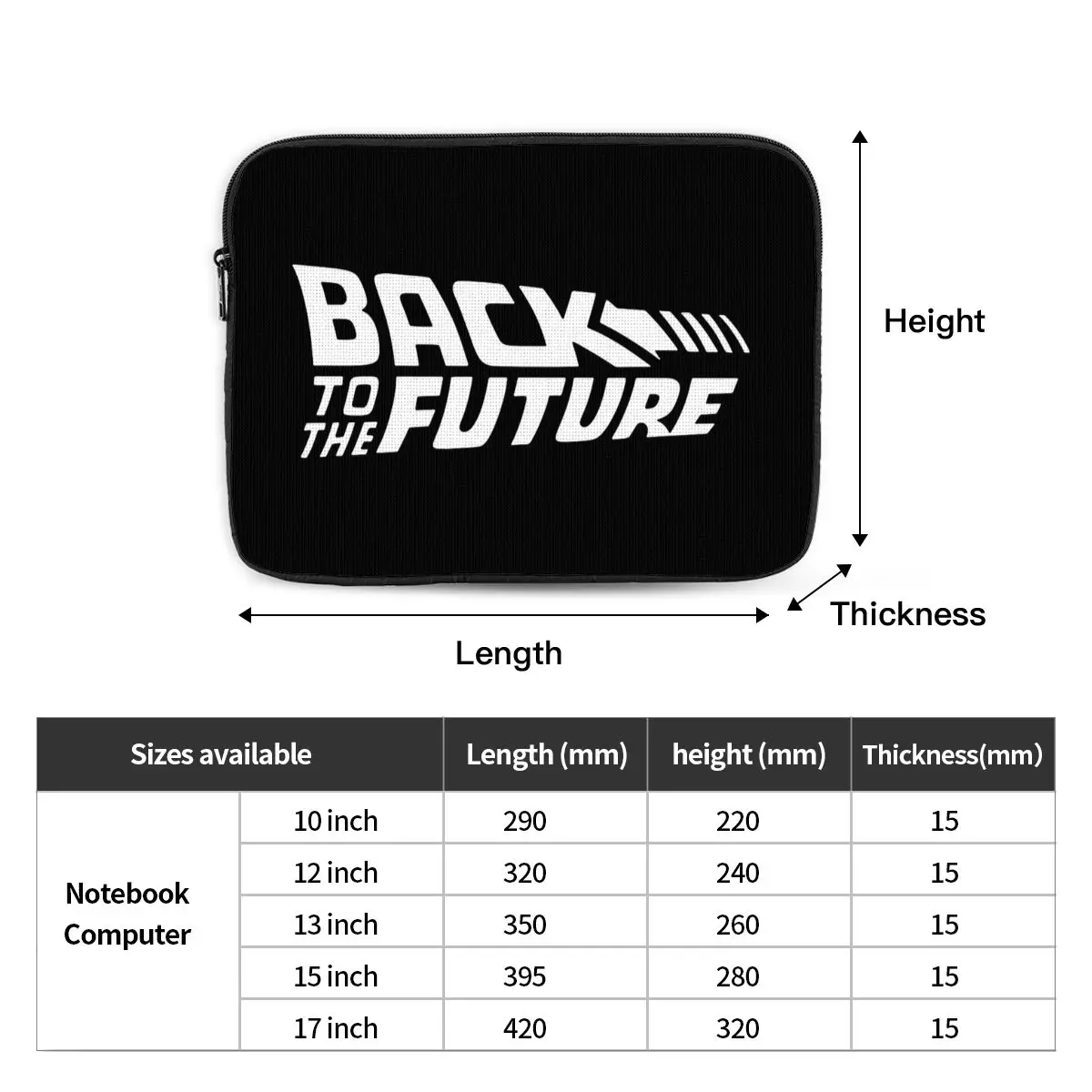 Retro de volta para o futuro notebook bolsa para portátil 10 12 13 15 17 Polegada notebook manga capa saco tablet à prova de choque caso saco