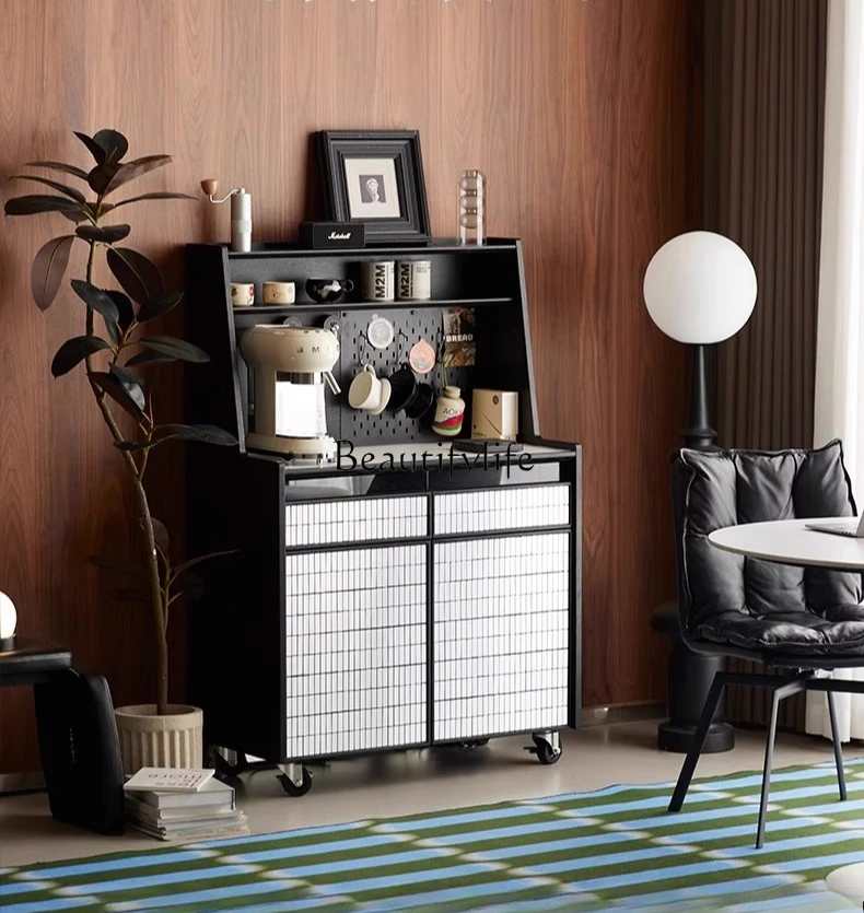

Italian light luxury rock slab dining side cabinet living room storage storage cabinet