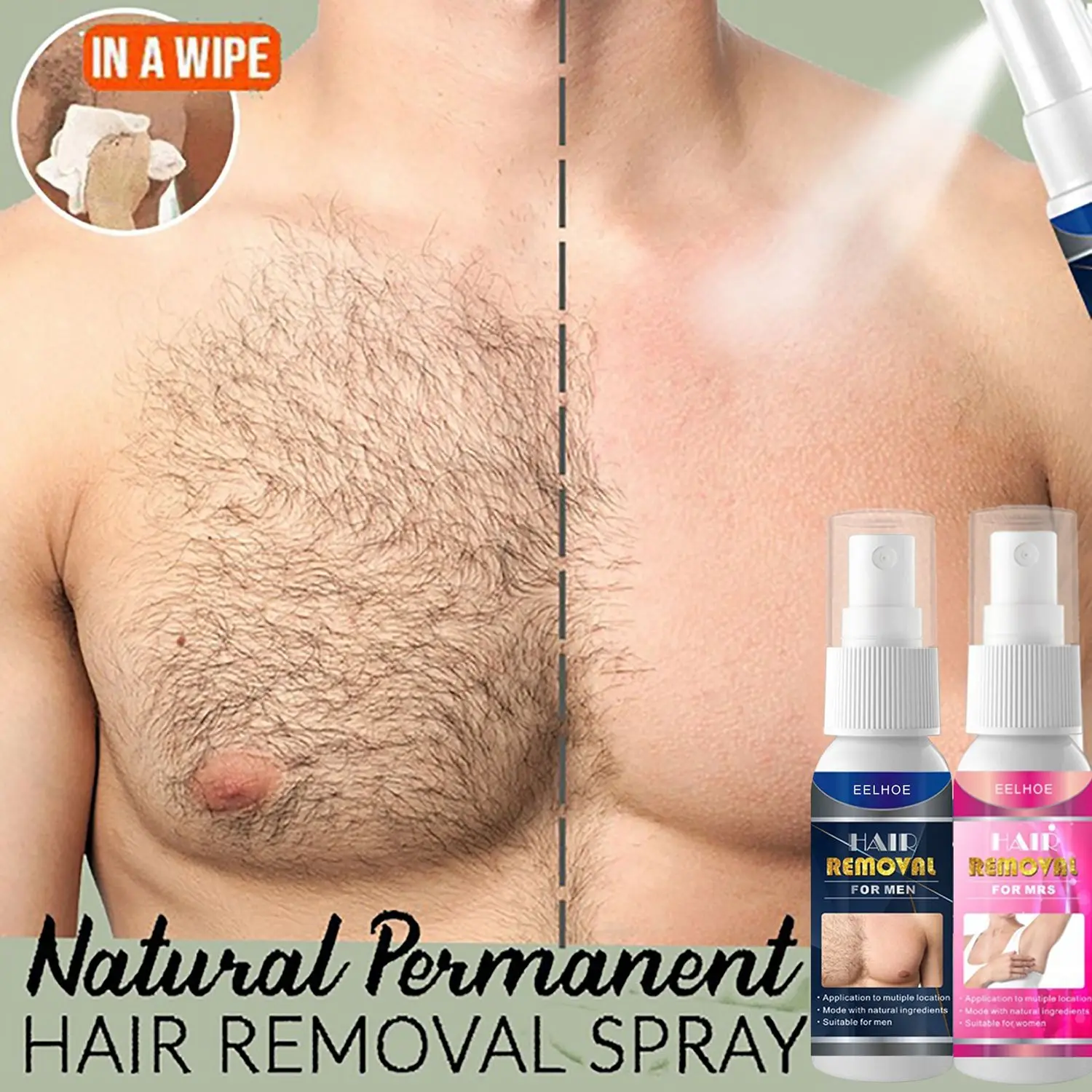 Permanant Hair Growth Removal Inhibitor Spray Beard Bikini Intimate Legs Body Armpit Painless Facial Stop Hair Depilatory