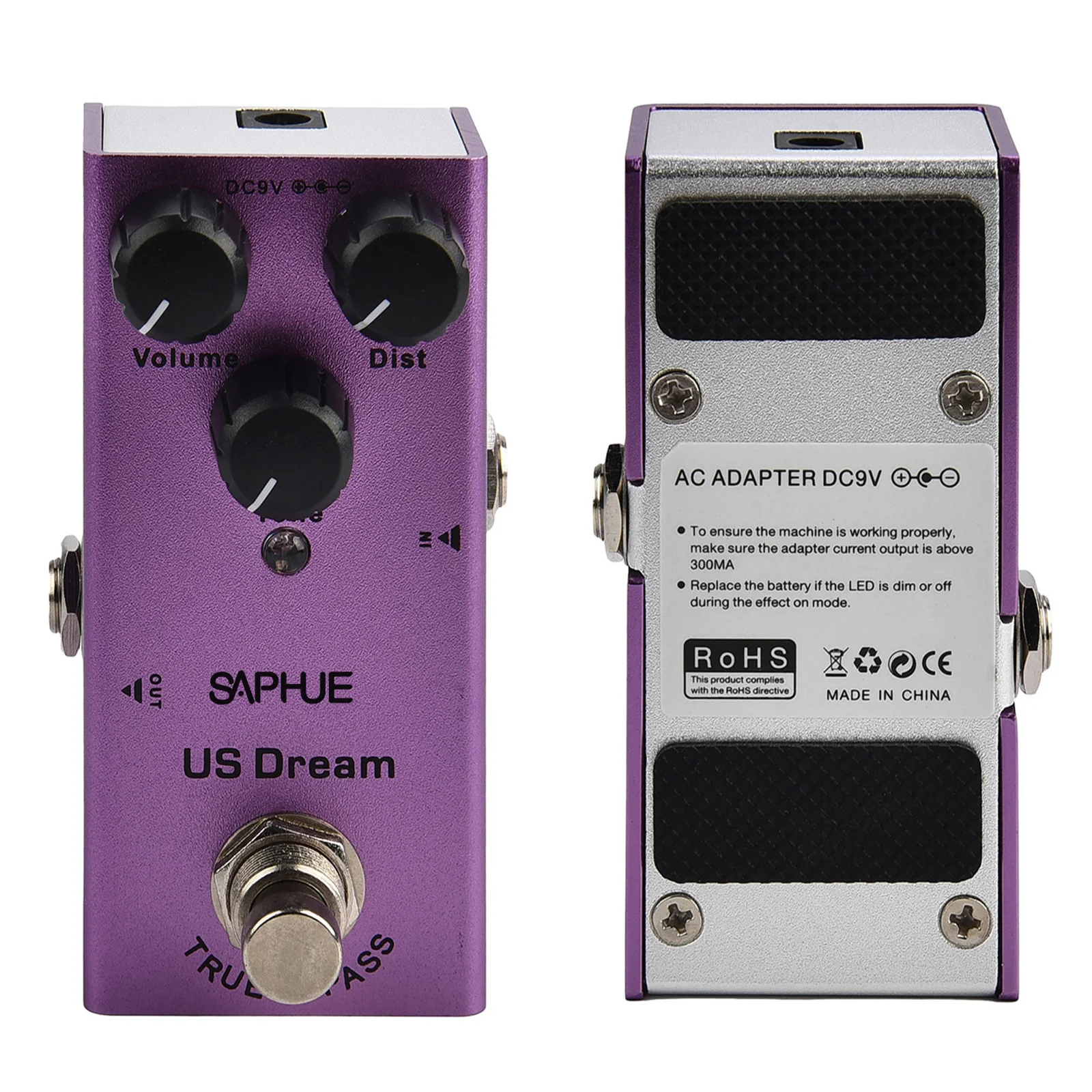 SAPHUE Us Dream Electric Guitar Pedal Distortion True Bypass Gitaar Accessoires Sound Mixer Tuning Guitar Musical Effects