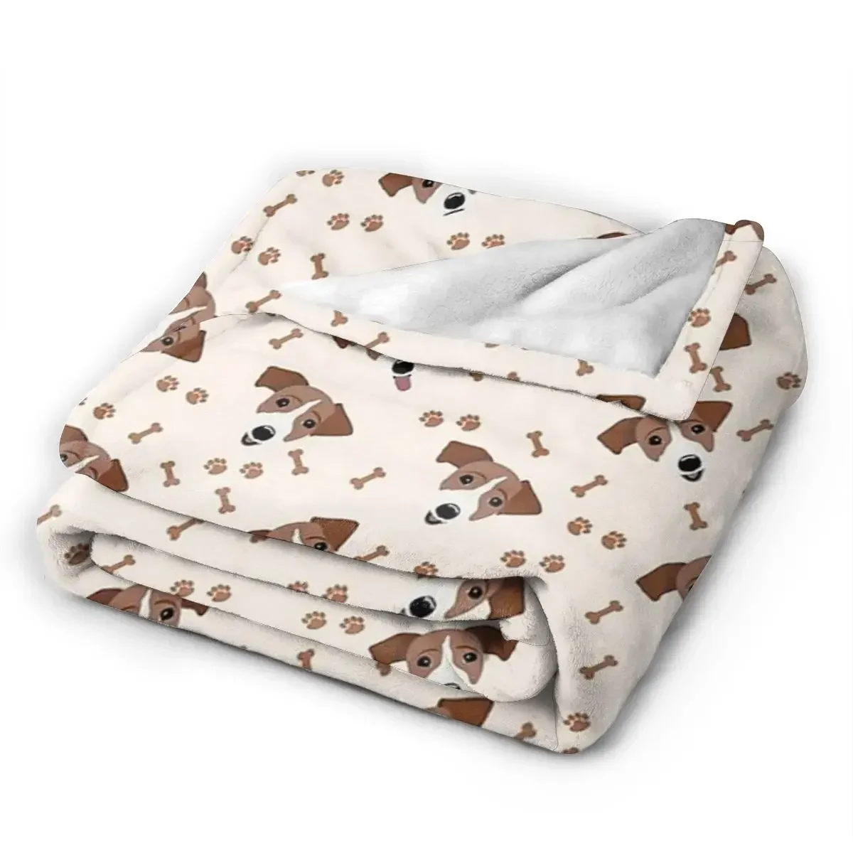 Jack Russell Terrier Dog With Bones Blankets Soft Warm Flannel Throw Blanket Bedding for Bed Living room Picnic Travel Home