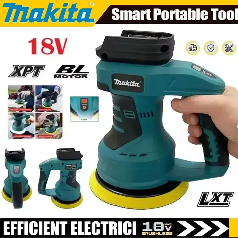 

Аккумуляторная полировальная машинка Makita с 8 регулируемыми скоростями для вощения, полировки и герметизации, электроинструмент для автомобиля, перезаряжаемый полировальный инструмент