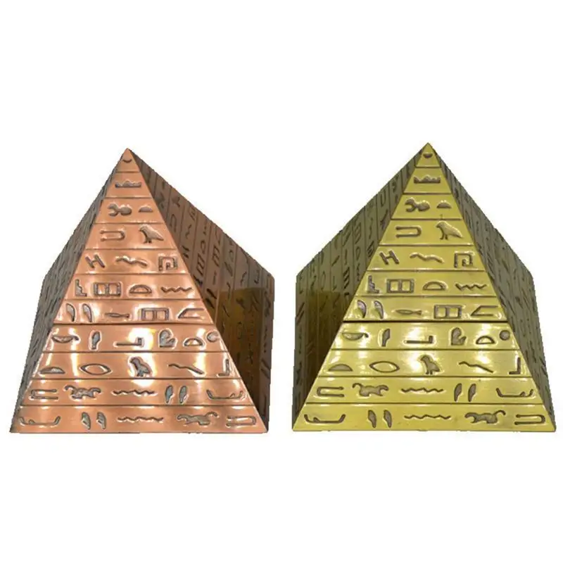 Ancient Egyptian Storage Box Small Pyramid Trinket Box Magnetic Buckle With Hieroglyphs Unique Decoration Box For Bookshelf