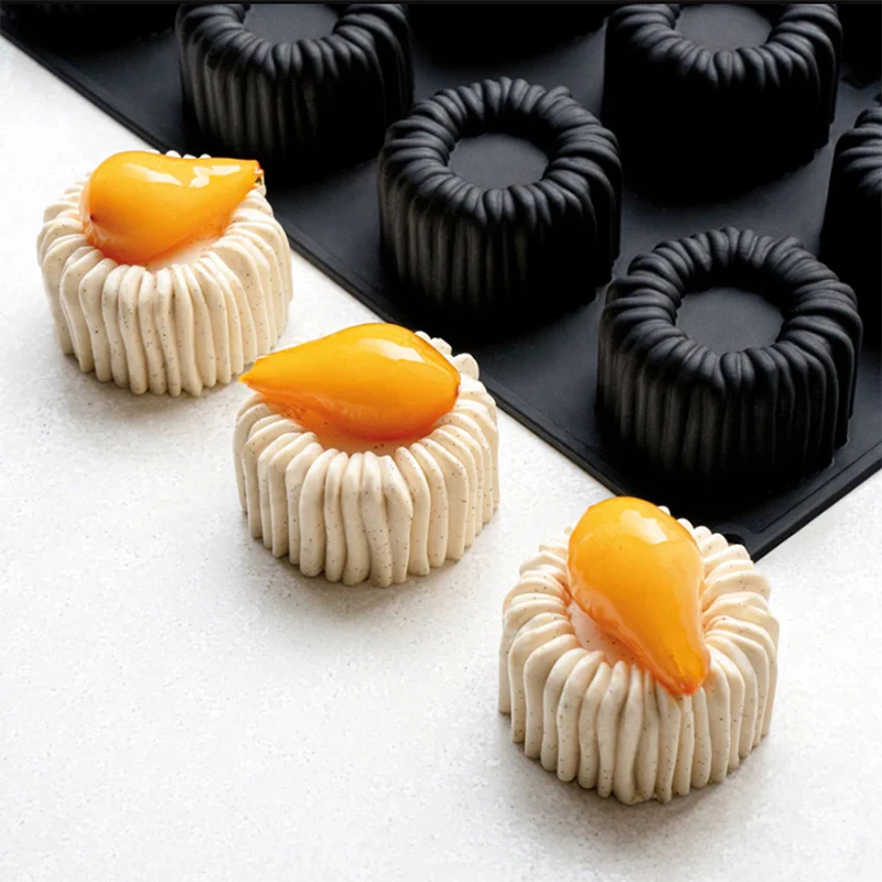 Molde de Silicona Antiadherente de Grado Alimenticio con 6 Cavidades en Forma de Donut para Pasteles de Calabaza, Gelatina, Chocolate y Galletas