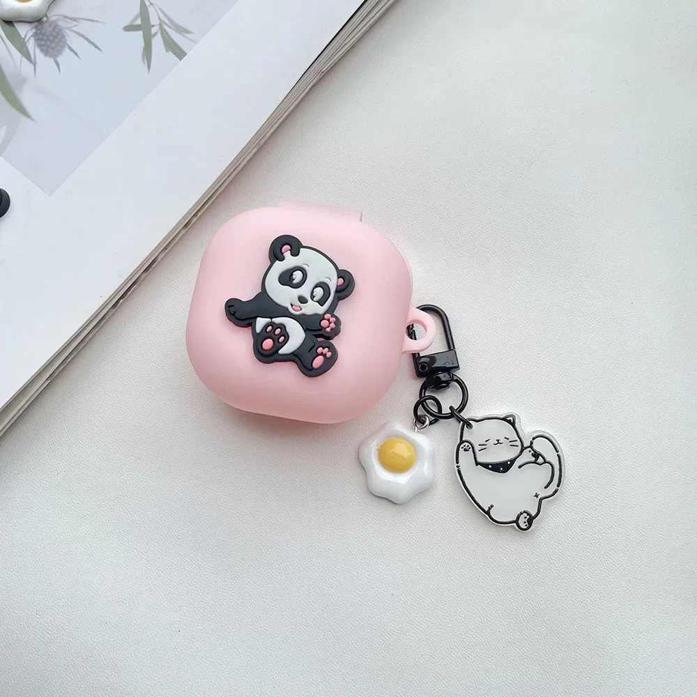 Чехол с милой пандой для JBL LIVE PRO +, мультяшный чехол для JBL Live Free2, силиконовый чехол для наушников с брелоком для JBL Live Pro2