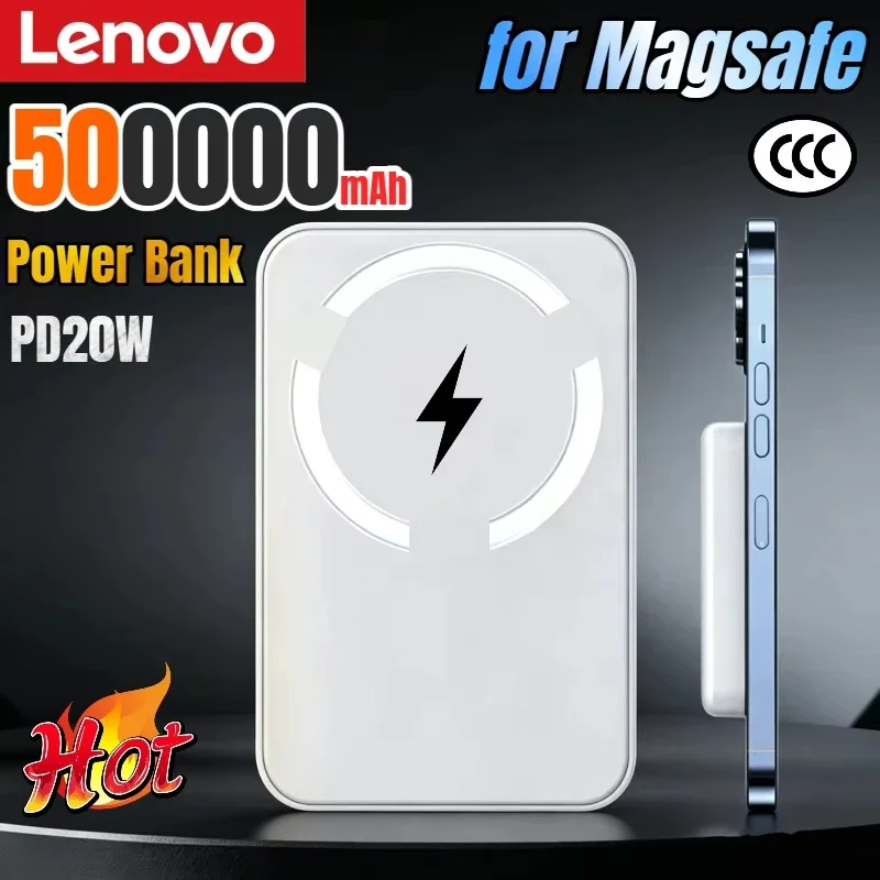 Lenovo 50000mAh Magnetic Power Bank Wireless PD22.5W Fast Charger For Magsafe Wireless Charger For iPhone Xiaomi Spare Battery view 3