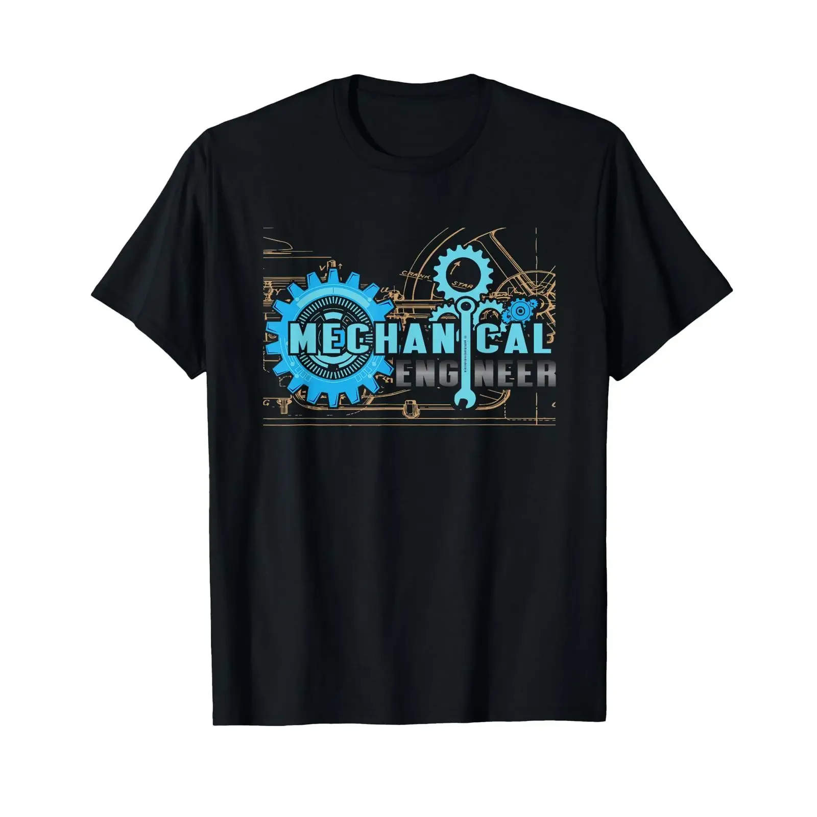 Mechanical Engineer Gears Wrench Technical Design T Shirt vintage Washed Stretched designer clothes Top For Everyday Wear homme