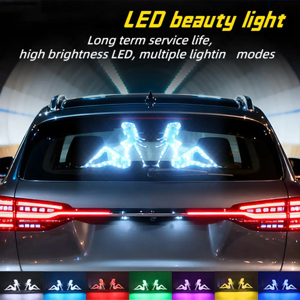 1 Pair Car Decorative Lights LED 7colors Women's Models Simple Car Sexy Car Modification Night Installation Lights Decorati E0K3