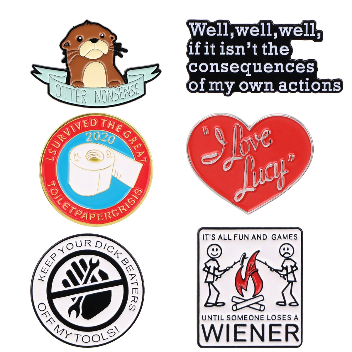 

Quotations Enamel Pins Cartoon Otter Brooches Clothes Backpack Lapel Badges Fashion Jewelry Accessories For Kids Friends Gifts