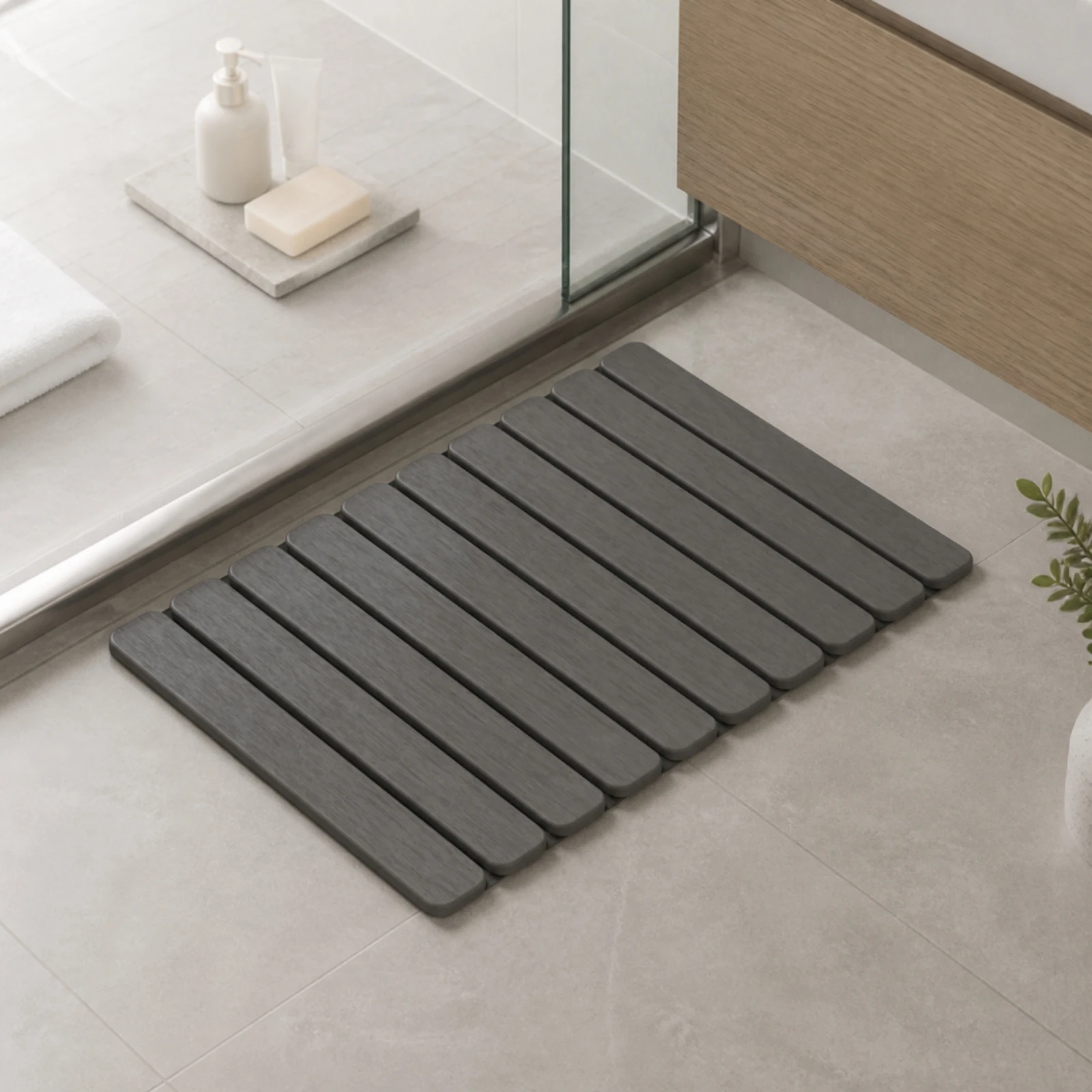 Diatomaceous Mud Bath Mat Washable Diatomaceous Mineral Bath Mat Anti Skid Fade Resistant for Entryway, Indoor Wet Areas