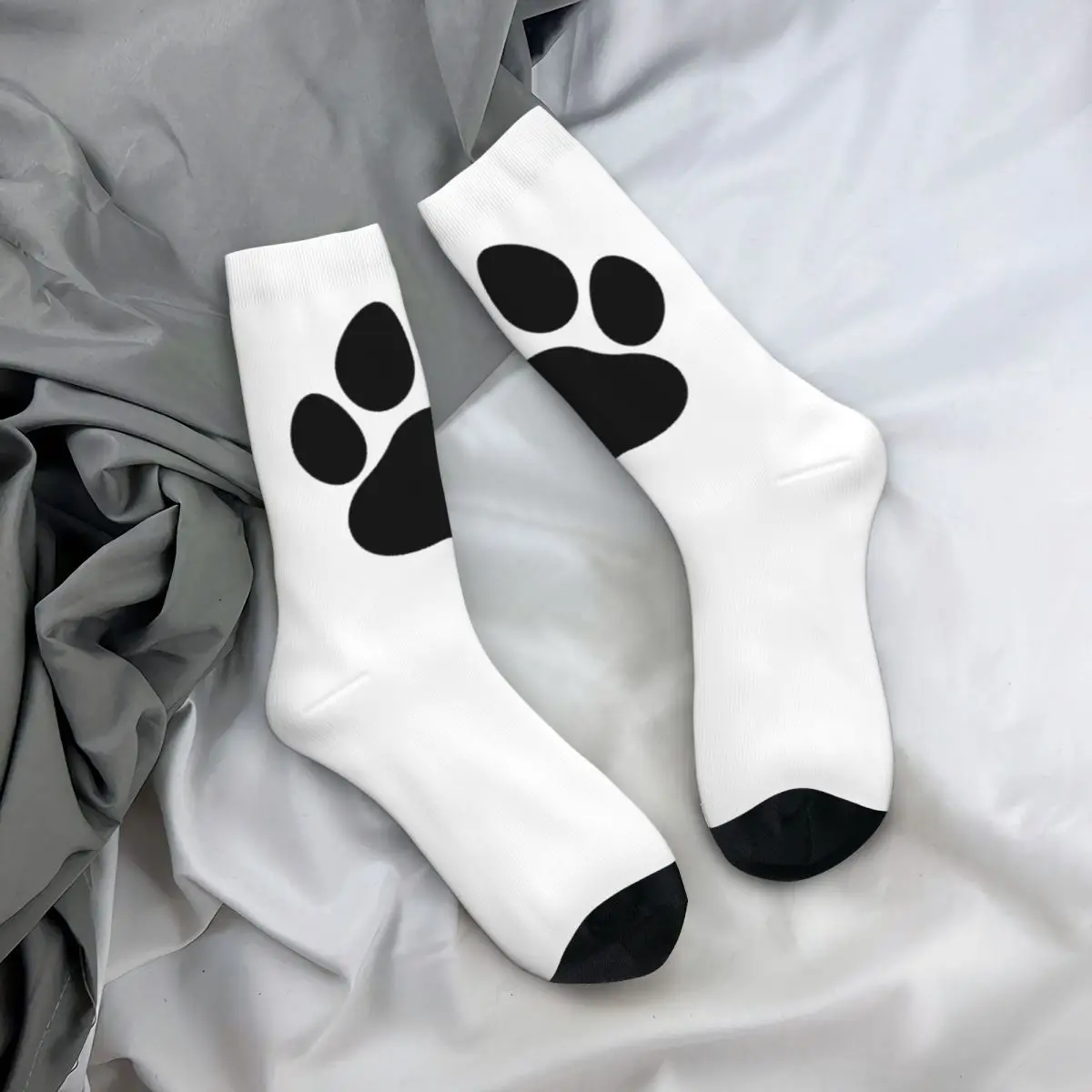 Calcetines de invierno con pata de perro Bulldog francés Unisex, calcetines felices para exteriores, estilo callejero, Crazy