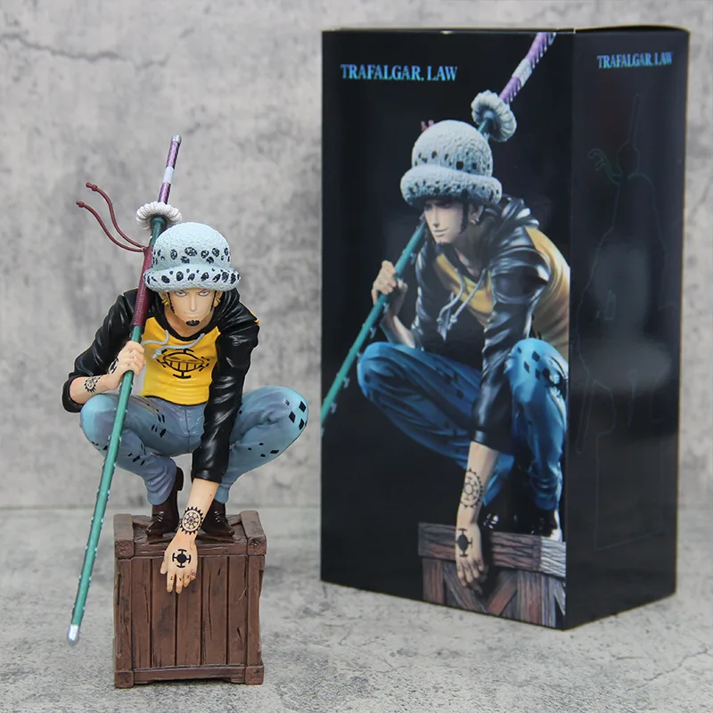 

One Piece Onigashima Arc Trafalgar Law Squatting Figure 21cm Pvc Model Shichibukai Series Collection Desktop Decoration Toy Gift