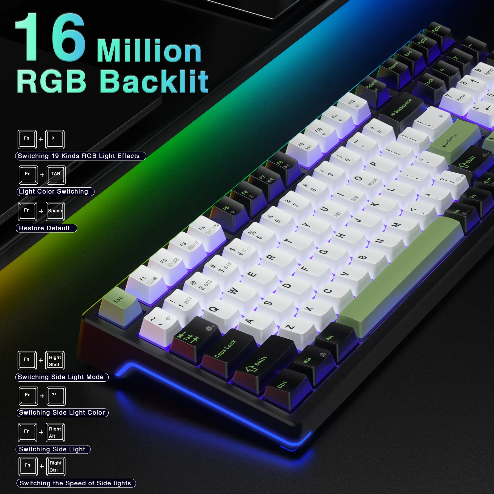 AULA F98X Magnetic Switch Gaming Mechanical Keyboard 3/5 Pin Hotswap RGB Customized PBT Keycaps Adjustable Trigger for E-Sports