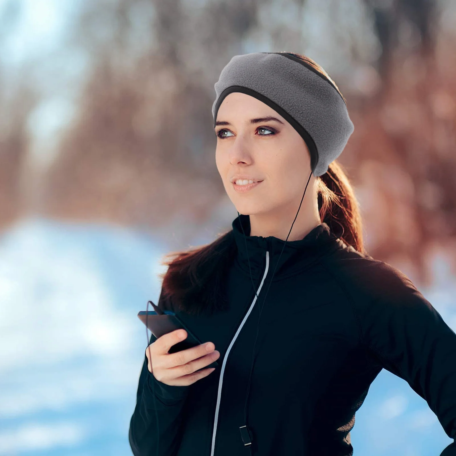 

2Pcs Windproof Warm Headband Polar Fleece Stretch Elastic Ear Muff Hair Band Winter Sports Outdoor Use Unisex Ear Warmer