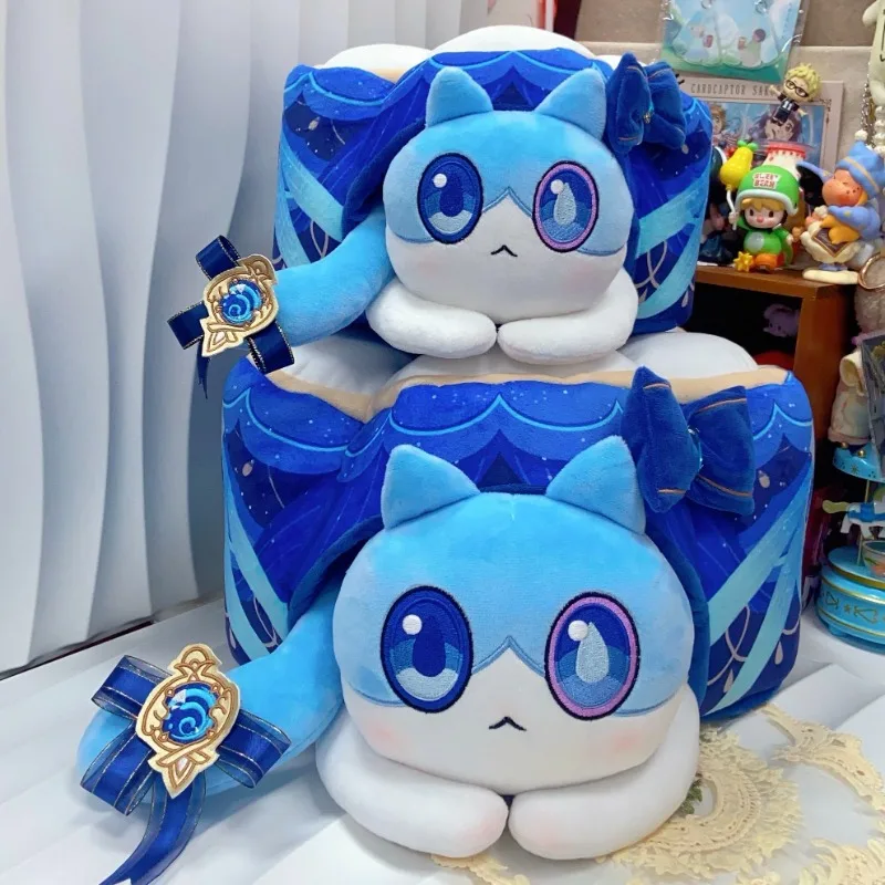 

Игра Genshin Impact Furina Cat, украшения для торта, мягкая подушка, кавайный домашний декор, милая фигурка, подарки Doujin для косплея
