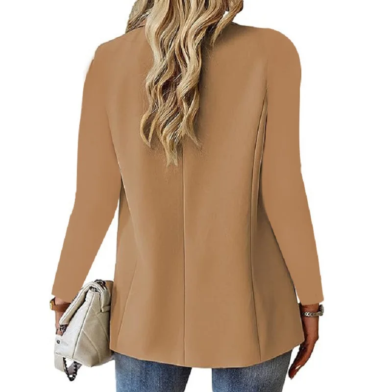 ﻿ Women Autumn Blazers Feminino Coats Ladies Long Sleeve Solid Color Outerwear Blazer de mujer