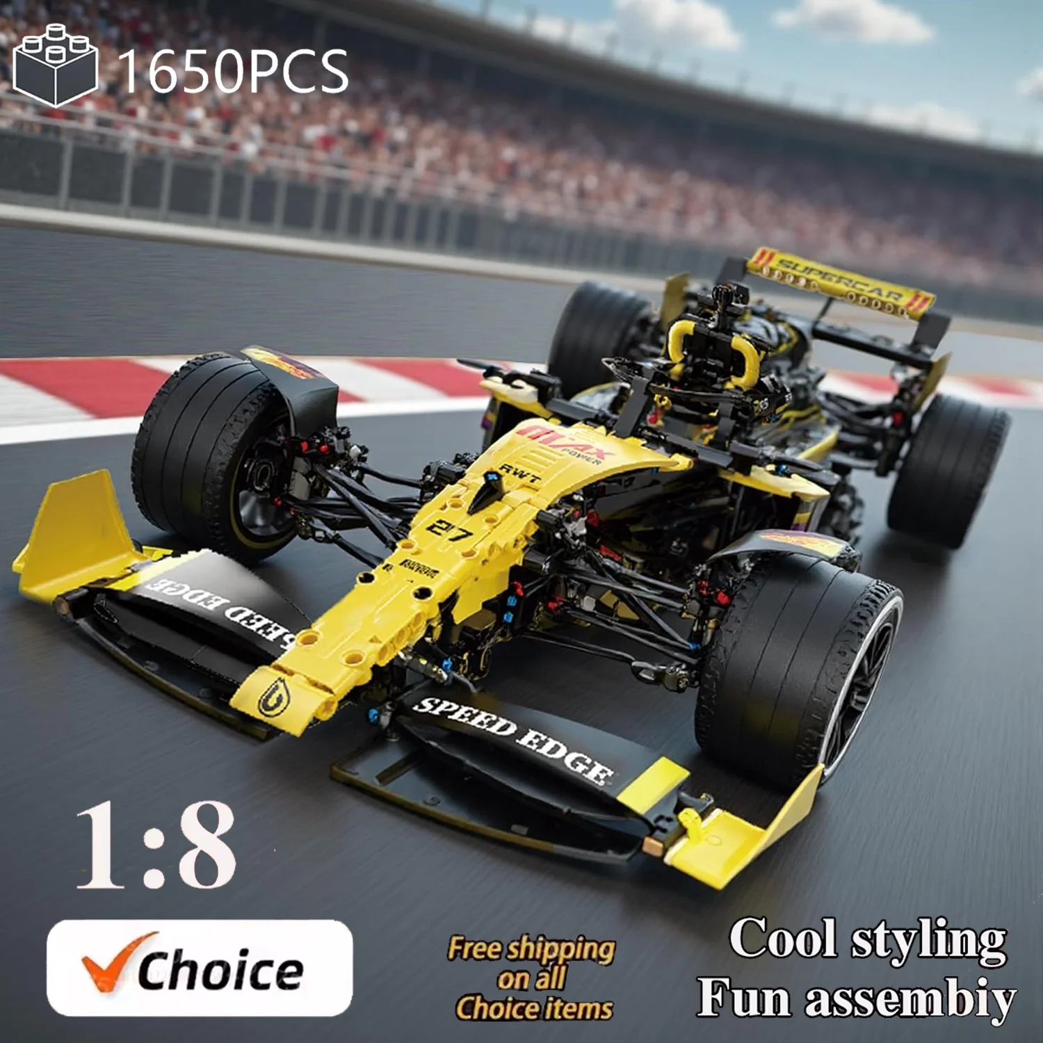 

1650PCS 1:8 Technical Renault F1 JKC7205 Performance Race Cars Building MOC Building Blocks Car Kits Model Car Toys Adults Gifts
