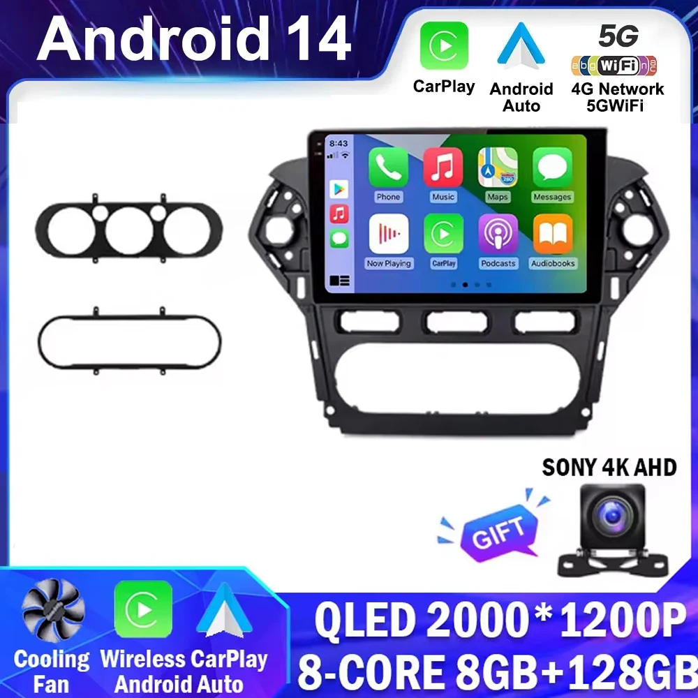 

10" Android 14 Auto Radio For Ford Mondeo 4 mk4 2010-2013 2014 Carplay 4G Car Multimedia GPS Navigation Autoradio DSP 2Din 2 Din