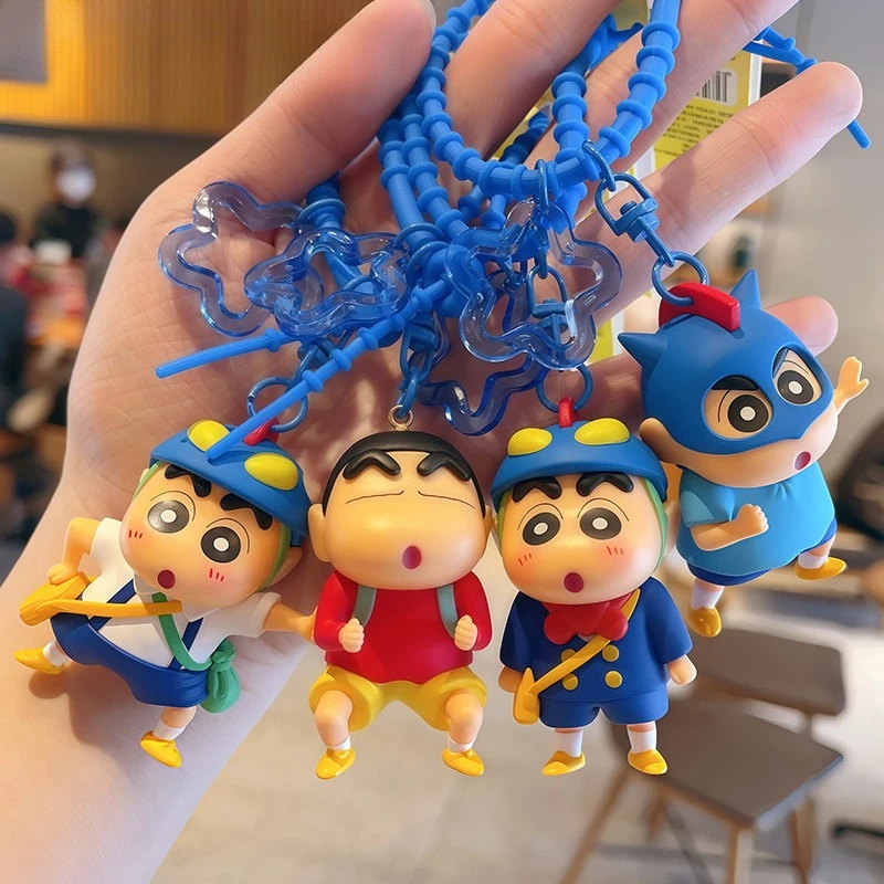 

New Cartoon Anime Crayon Shin-chan Dynamic Superman Car Keychain Pendant Kawaii Bag Couple Small Pendant Best Gift for Friends