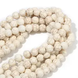 Round White Howlite Beads Natural Stone Loose Spacer Beads for Jewelry Making DIY Bracelet Necklace Accessories 4/6/8/10/12mm