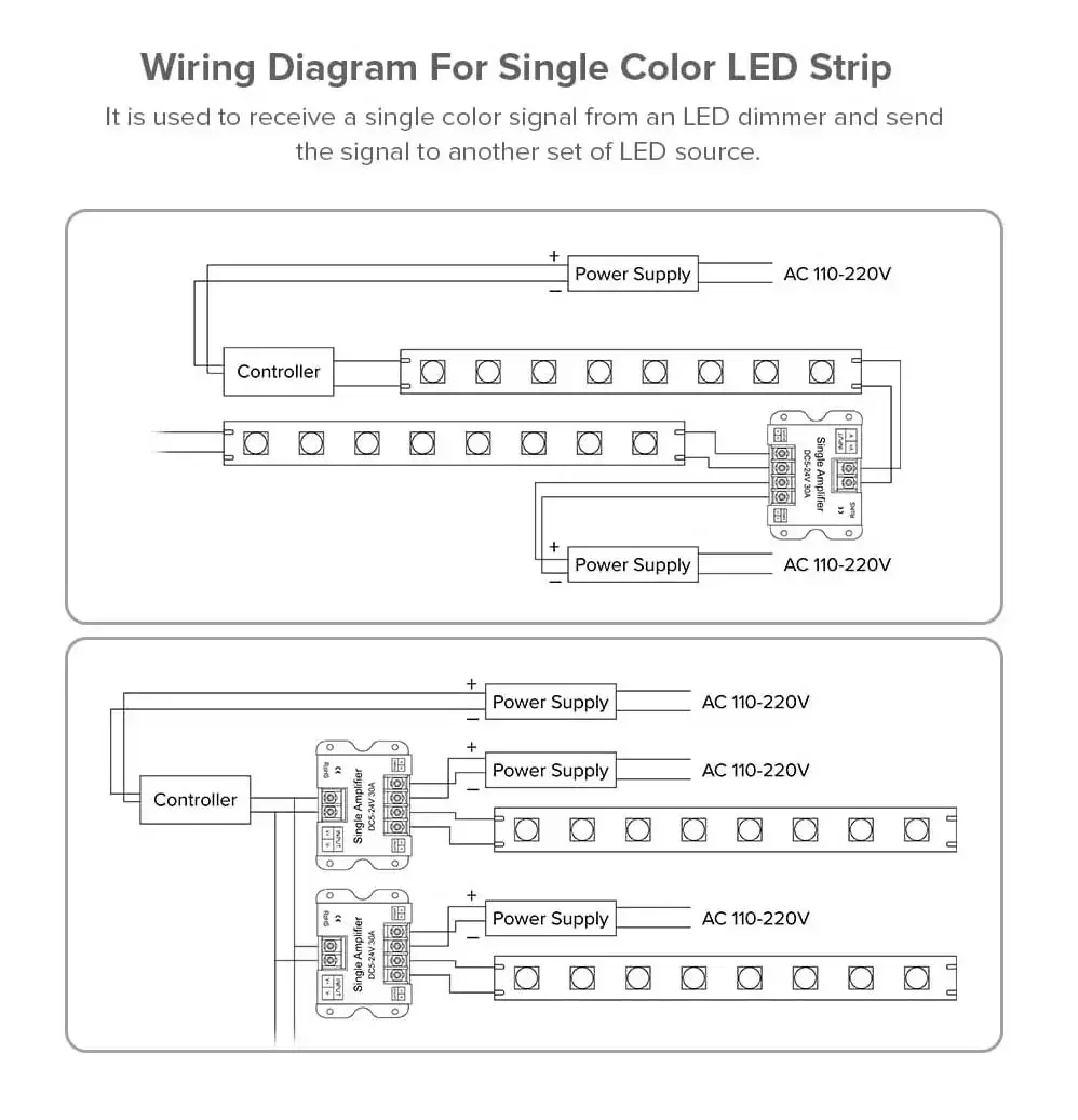 DC5-24V 30A monochrome LED dimmer amplifier lamp power amplifier quality assurance