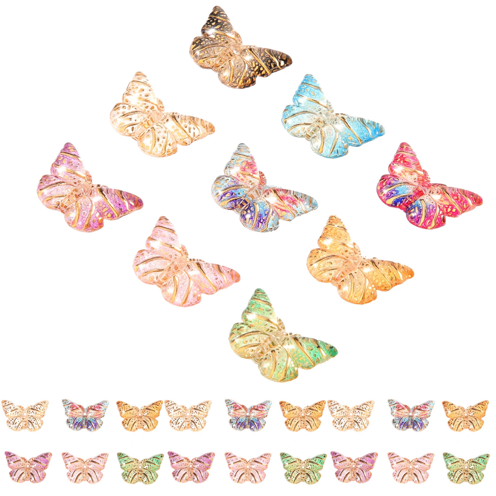 100 Pcs Enamel Butterfly Charms Accessories Jewelry Cute Bracelet Bee Girly for Making Crafts