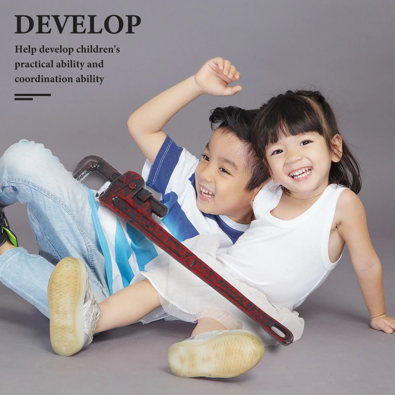 Symulacyjny klucz płaski, realistyczny plastikowy klucz dla dzieci, zabawa w udawanie, odgrywanie ról, narzędzie do napraw, rozwój umiejętności, kreatywność