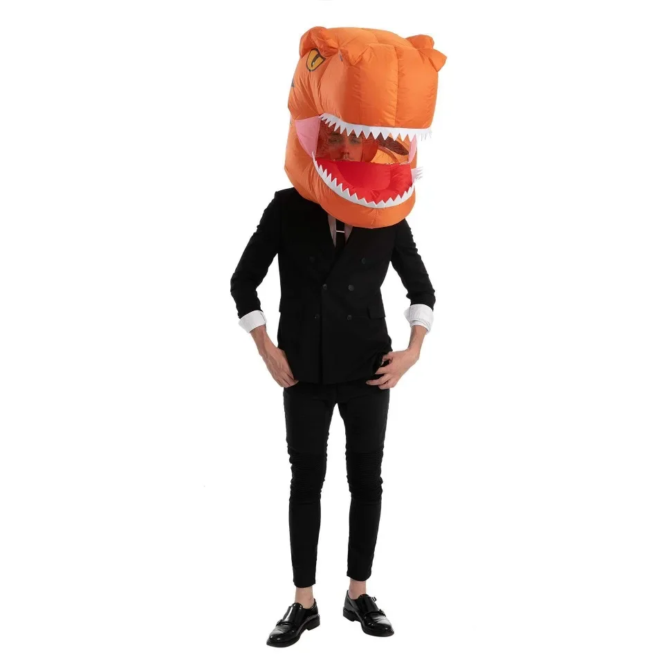 

Halloween Dinosaur Inflatable Hood, Party Party Tyrannosaurus Rex Hood Mask Inflatable Prop Costume