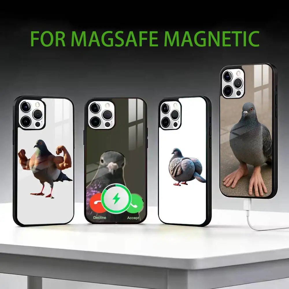 

Funny pigeon mischief Phone Case For iPhone17,16,15,14,13,12,11 Plus,Pro Max Magnetic For Magsafe Wireless Charging