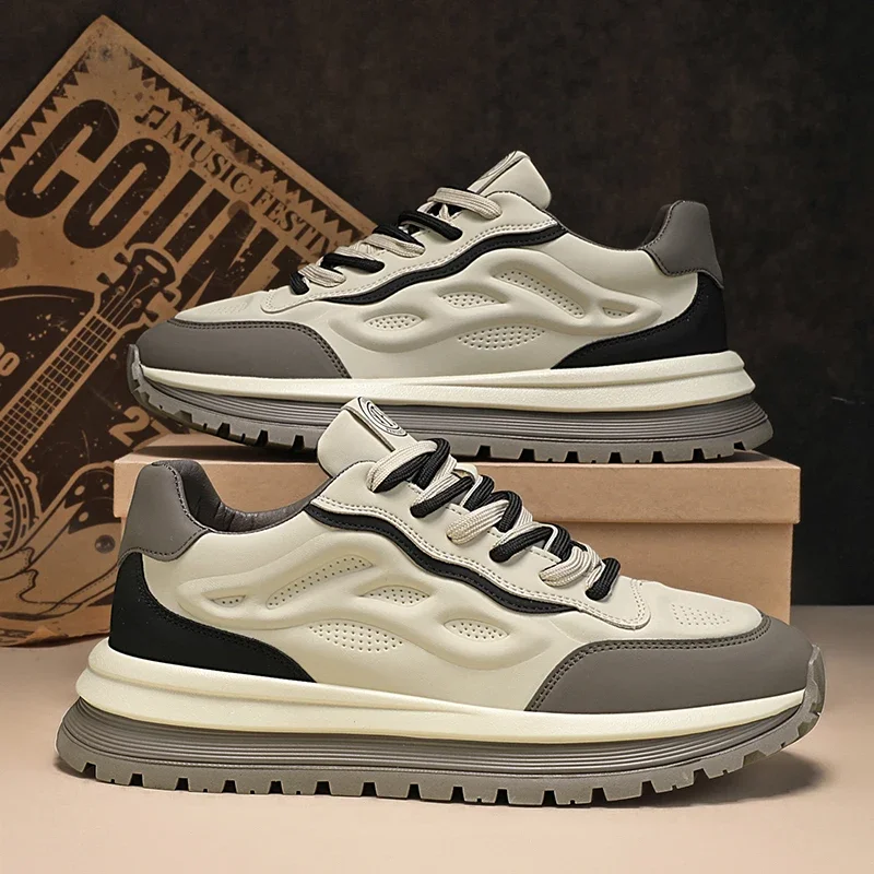 

Мужские кроссовки, лоферы, повседневная обувь для спорта и отдыха, толстая подошва, мягкая и удобная, мягкая и удобная, модная для скейтборда