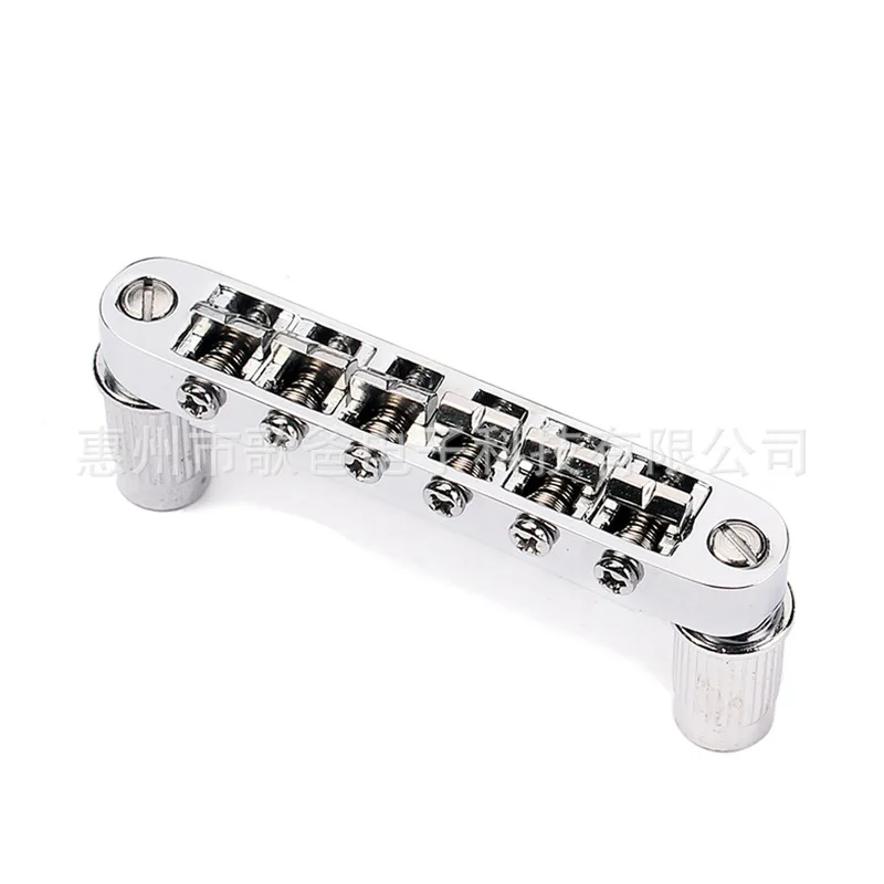 LP Style Wide Edge Guitar Bridge, Chrome Finish Guitar Replacement Parts for Electric Guitar Accessories